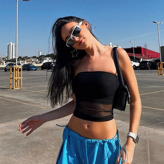 sleeveless mesh top