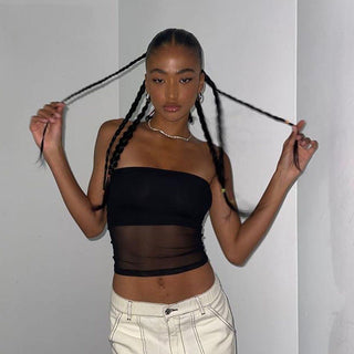 sleeveless mesh top