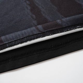 round neck long sleeved printing navel casual top