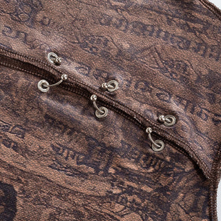 sleeveless printed hollow exposed top