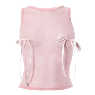 Sweet Girl Pink Short Bow Top