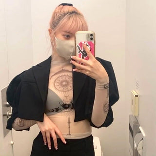 Long sleeved mesh thin top