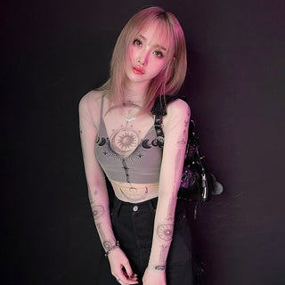 Long sleeved mesh thin top