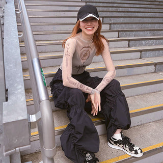 Long sleeved mesh thin top