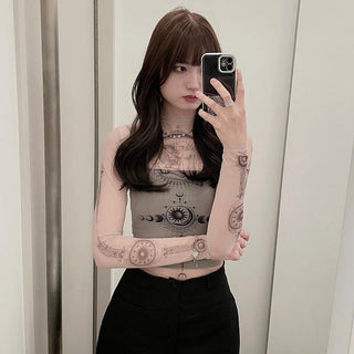 Long sleeved mesh thin top