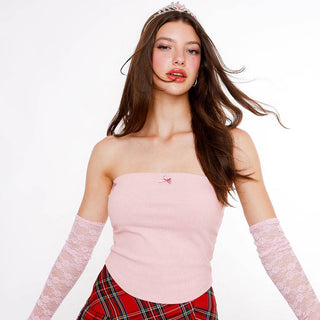 bow decorative solid tube top