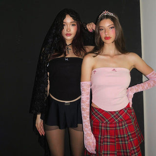 bow decorative solid tube top