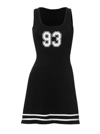 U Neck sleeveless high -waist short skirt