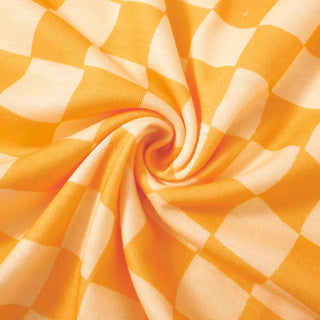 Irregular yellow plaid side belt top