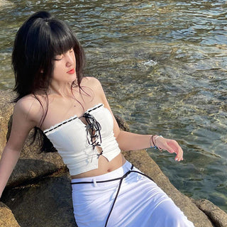 Binding Tie Tie Sleeveless Trust Top