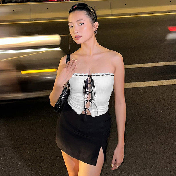 Binding Tie Tie Sleeveless Trust Top