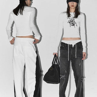 flower print shirt round neck top