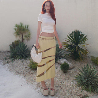 sweet pure color round neck top