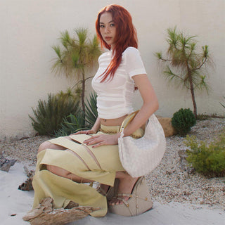 sweet pure color round neck top