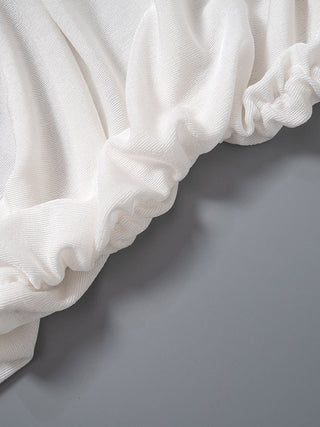 sweet pure color round neck top