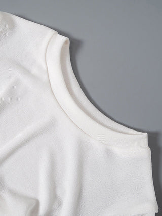 sweet pure color round neck top