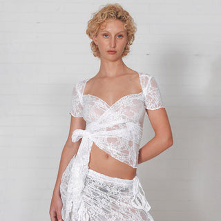 lace strap black square neck top