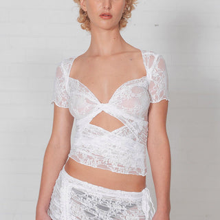 lace strap black square neck top