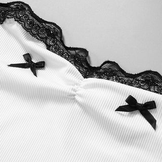 bow  lace short tube top