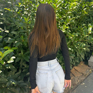 tight long sleeve half neck jacket