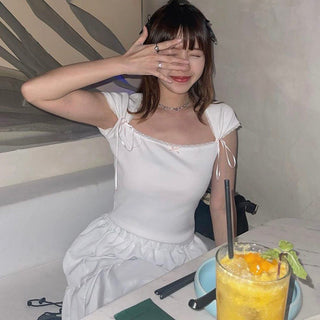 lace bow tie rope top