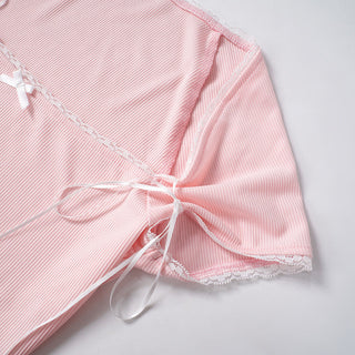 lace bow tie rope top