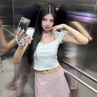 lace bow tie rope top