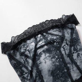 Hot girl lace stitching short top