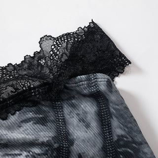 Hot girl lace stitching short top