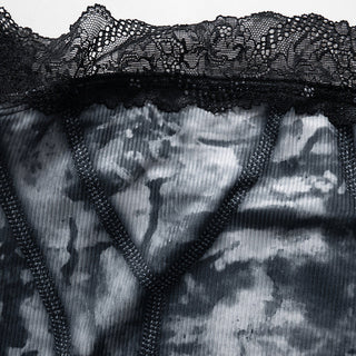 Hot girl lace stitching short top