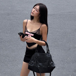 lace pink bow + short skirt Set