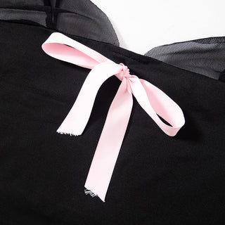 lace pink bow + short skirt Set