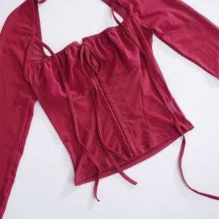 hot Red thin crop  top