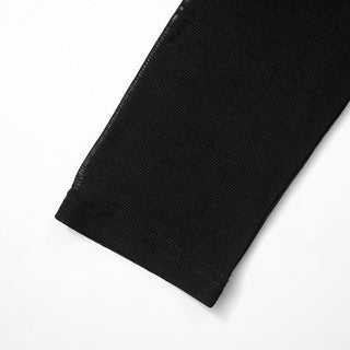 irregular collar long sleeve mesh stitch top