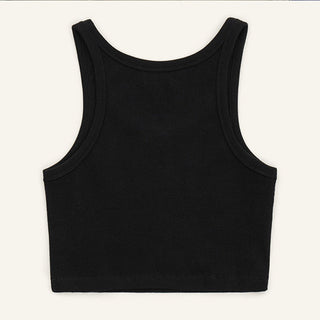 Print thin thread exposed navel top