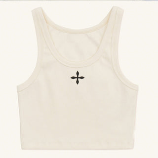 Print thin thread exposed navel top