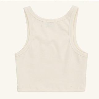 Print thin thread exposed navel top