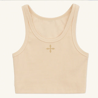 Print thin thread exposed navel top