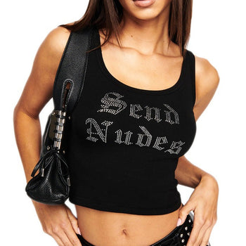 Send N*des Rhinestone Tank Top