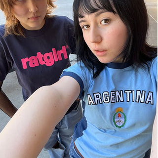 y2k crop retro pattern T-shirt