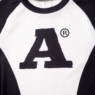 Black and white shoulder sleeve top