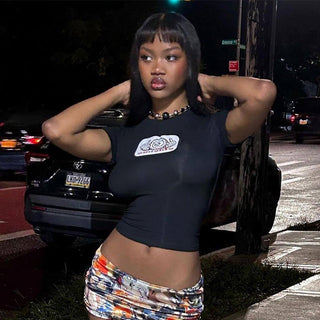 knitted short sleeved T shirt top