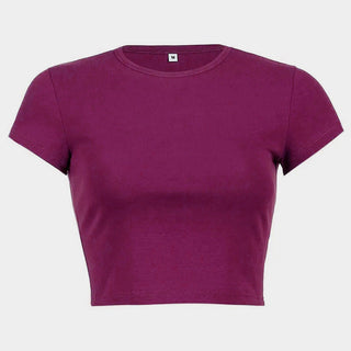 pure short round neck top