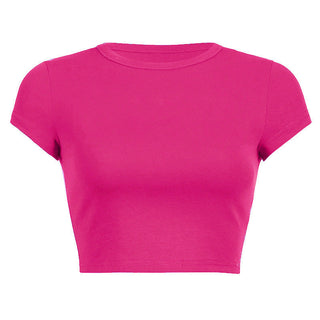pure short round neck top