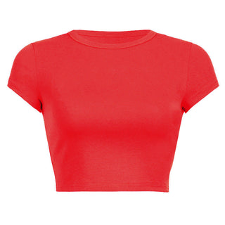 pure short round neck top