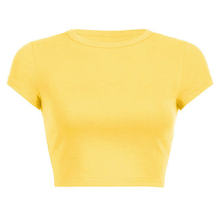 pure short round neck top