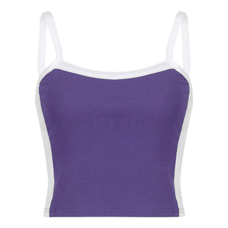 striped knitted camisole shoulder short vest top