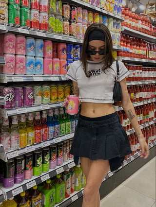 Printed short top T-shirt