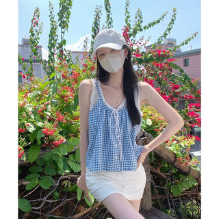 French Pastoral Fake Two-piece Sweet Small Top