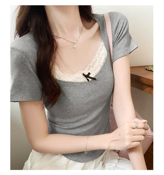 V-neck short-sleeved T-shirt